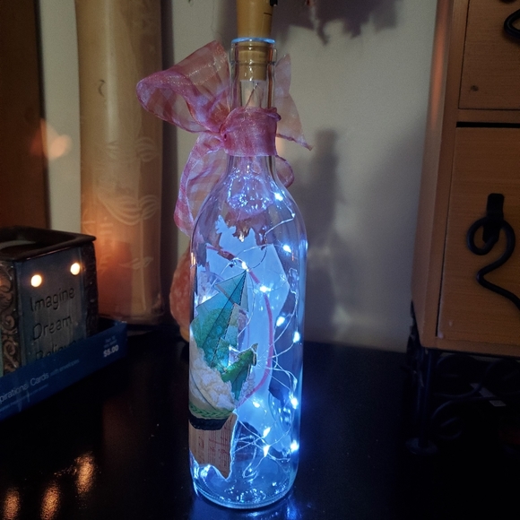 🦃 HAND CRAFTED decoupage collage Christmas lights decor - Picture 8 of 8